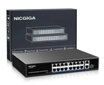 Nicgiga 19 Port Switch Unmanaged Poe+ 250W Uplink AI-FS1621GP Cib. Fixed Price $70.00.